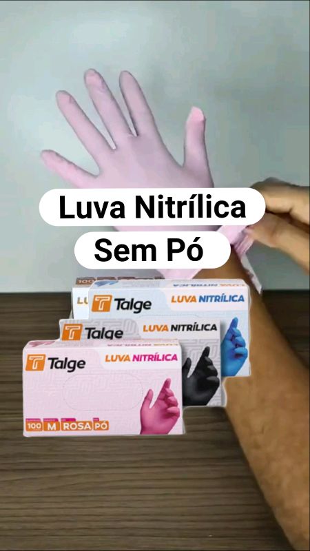 Luva Nitrílica Sem Pó Tamanhos P,M,G Conforto e Maciez #luvaproteção #luvanitrilica #luvaestetica #Luvas #luvasempo #viral #acheinashopee