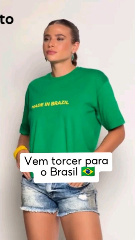 Camiseta Brasil Lovito #lovito #blusalovito #camisetafeminina #camiseta #camisetalovito #brasil #copadomundo #VerdeEAmarelo #camisetaBrasil #futebol