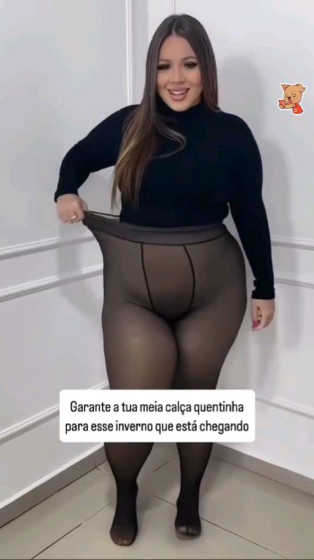 Meia-Calça Térmica Feminina Peluciada Translúcida Alta Elasticidade Super Quente Para Inverno Super Quentinha. #meiacalca #meiacalcatermica #meia