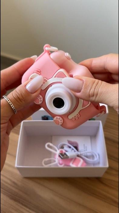 ￼Mini Câmera Infantil Recarregável Com Capa Video Jogos Fotos #camerainfantil #fotosinfantil #minicamera #diversaoinfantil