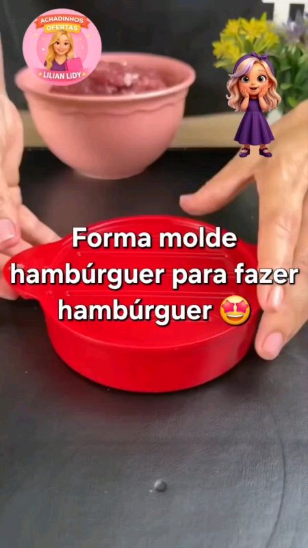 Forma molde para hambúrguer, deixa a carne no formato perfeito. #hamburguer #cozinha #molde #carne #utilidades