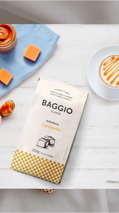 Café Baggio caramelo 250 gramas. Sabor marcante e aroma intenso. #cafebaggio #cafebaggiocaramelo #cafecaramelo #mesaposta #cafe