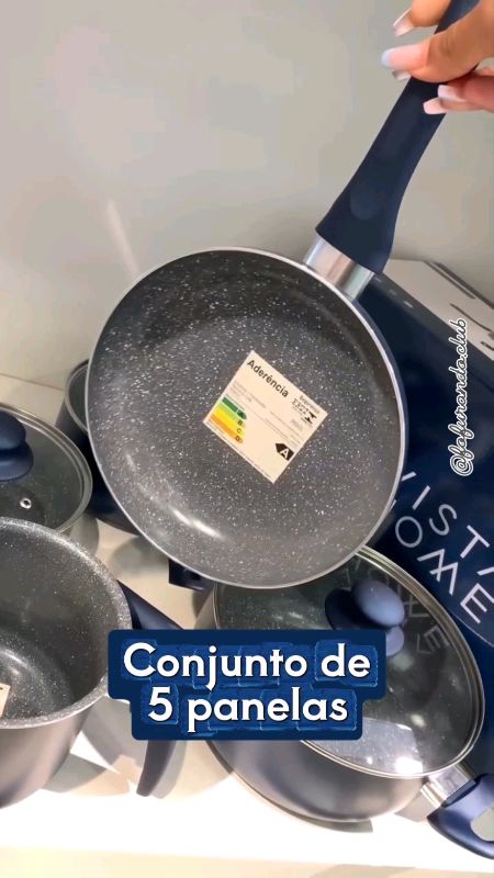 Conjunto de Panelas Antiaderente Cerâmica Indução Gás Azul #panela #panelas #panelainducao #antiaderente #jogodepanelas #jogodepanela #cozinha #casa