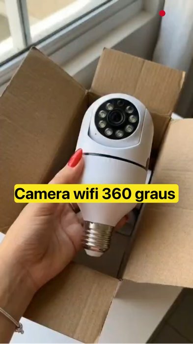 Câmera Wi-Fi giratória 360° graus com encaixe no bocal de lâmpada #camera #wifi #casa