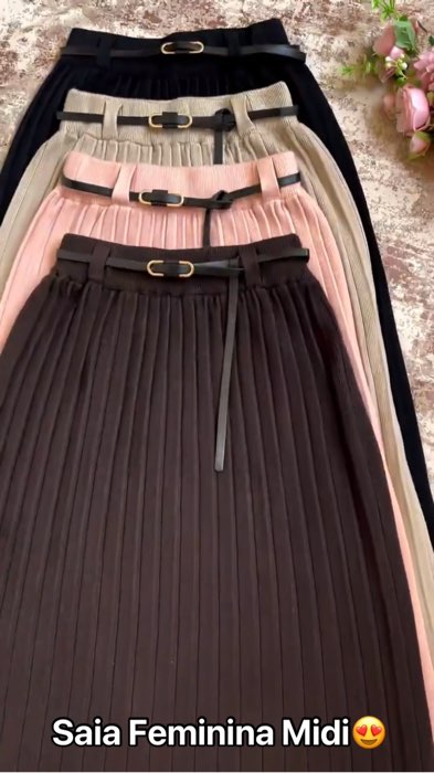 Saia feminina Mídi tricô #moda #saias