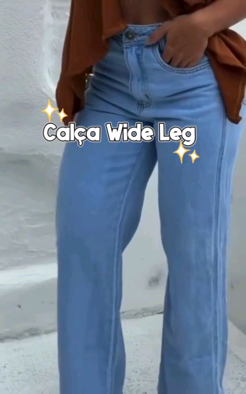 Calça jeans wide leg #calcawideleg #calcajeans #modafeminina