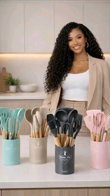jogo de 12 peças utensílios silicone #jogodeutensilios #silicone #jogodeconzinha