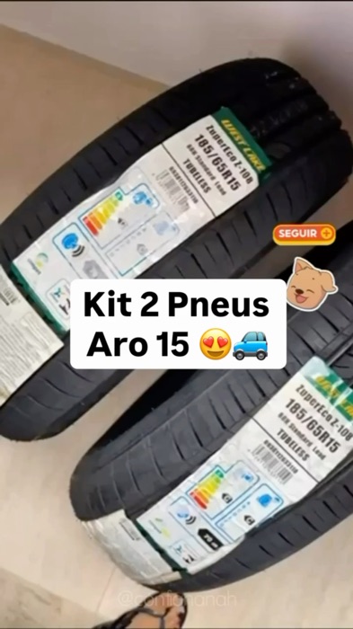 Kit 2 Pneus 185/65 R15 #pneus #pneu #PneuCarro #pneudecarro #aro15