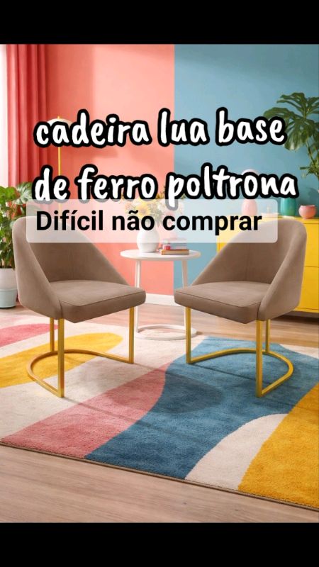 kit 2 cadeira lua base de ferro poltrona decorativa sala /quarto /cozinha. compre com cupon exclusivo shopee video. #cadeiradecorativa #poltrona