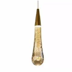 Pendente led gota pequena de vidro