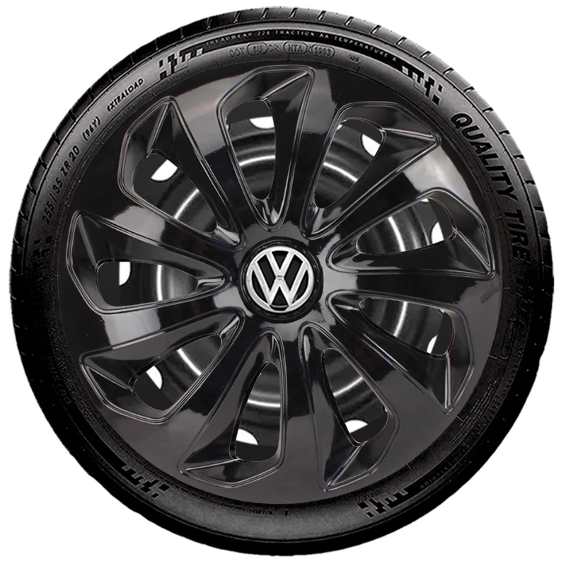 Jogo 4 Calotas Velox Aro 14 Preta Vw Gol G2 G3 G4 G5 G6 G7