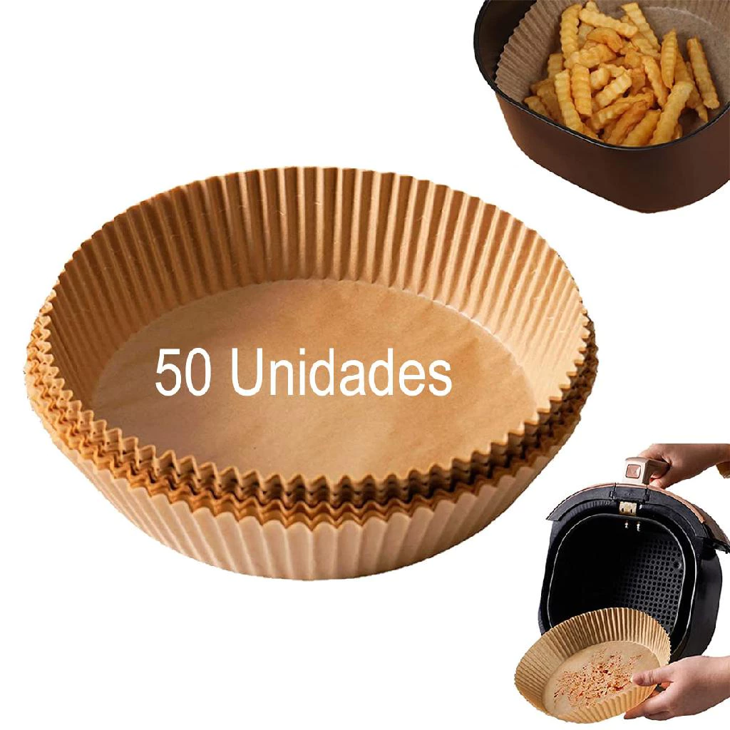 Forro De Papel Airfryer Antiaderente 50 Und. Descartáveis