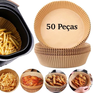 50 Pçs Forma De Airfryer Descartavel Antiaderente De Papel Cozinha Redondo Fritadeira…