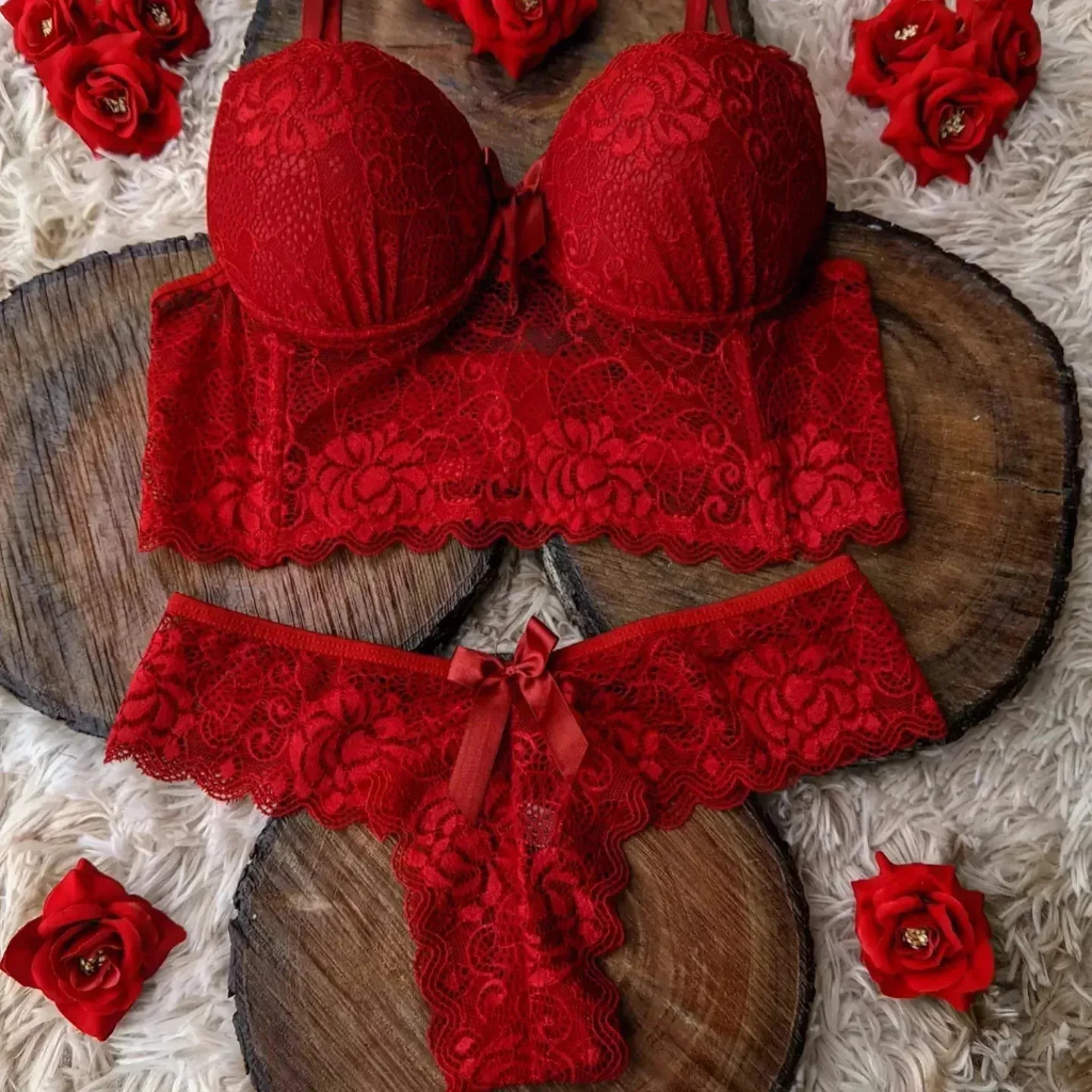 Conjunto Lingerie de Íris Calcinha e Sutiã Soutien Fio Dental