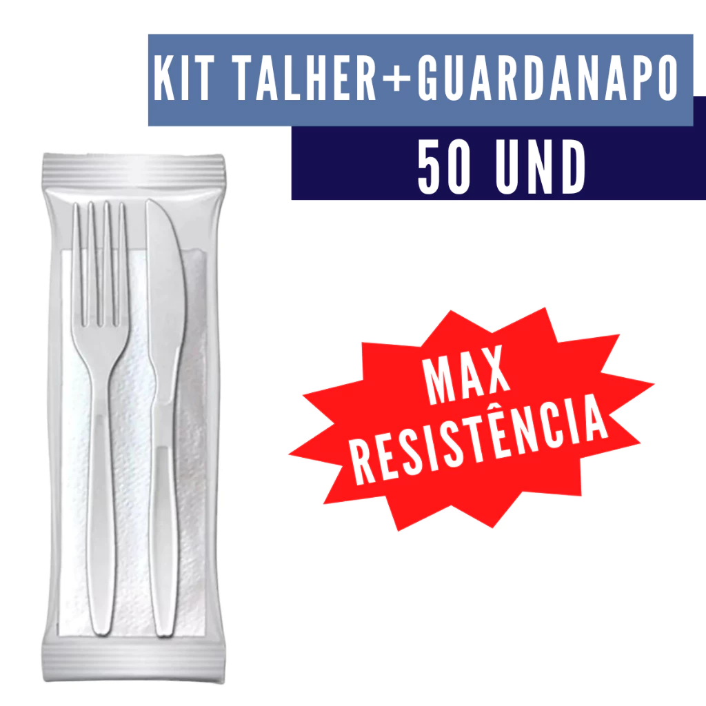 Talher + Guardanapo Ultra Resistente Descartável