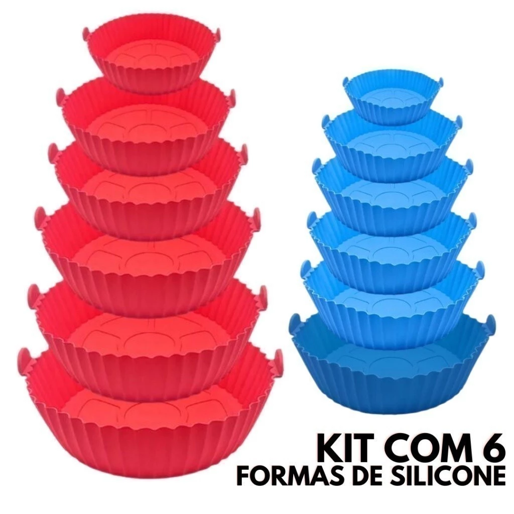 Kit 6 Capas Protetoras de AirFryer de Silicone Diferentes Medidas