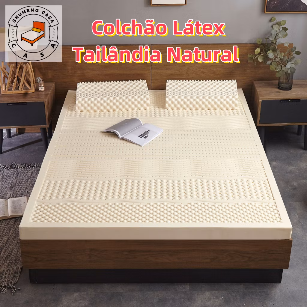 Colchão de Casal Látex Natural Ortopédico Pillowtop Dobrável
