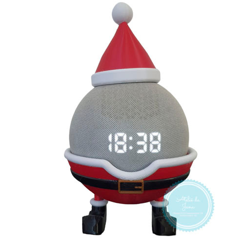 Suporte Papai Noel Para Alexa Echo Dot 4, Echo Dot 5