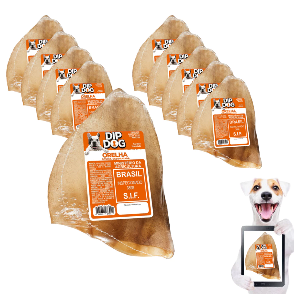 Petisco Orelha Bovina Saudável para Cães