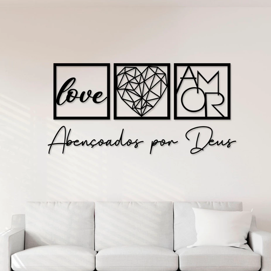 Kit 3 Quadros Decorativos Abençoados por Deus