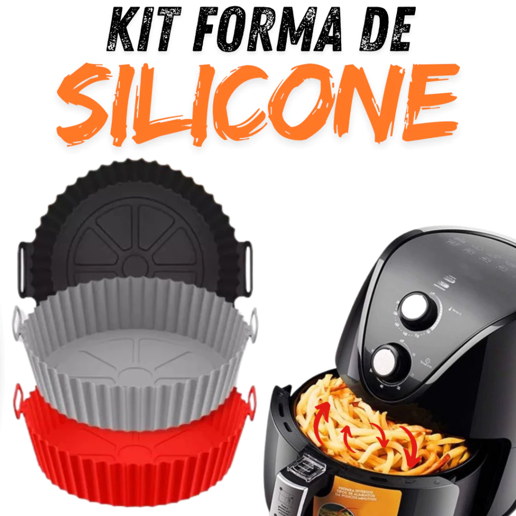 Kit 2 Formas Silicone Para Air Fryer Para Cozinha