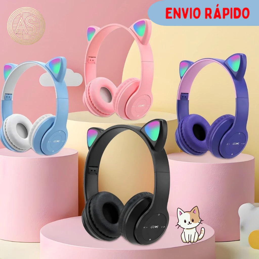 Fone de Ouvido Bluetooth Gatinho