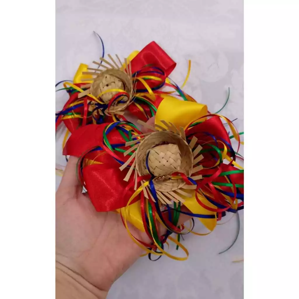 Kit laço junino Laço vermelho Laço de São João Laço junino Laço de chapeu Laço caipira Laço de menina