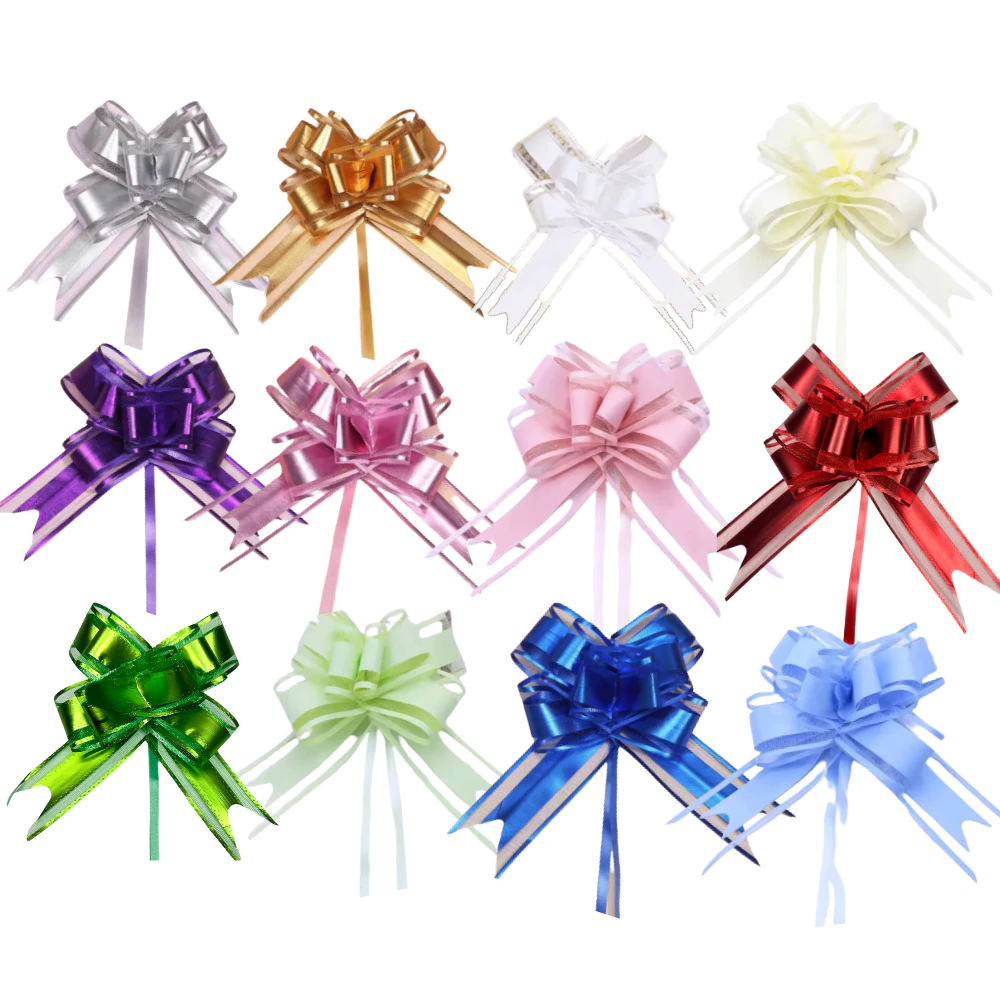 Kit 10/20/50 Laço para Presente Organza Médio Mágico Fácil Decoração