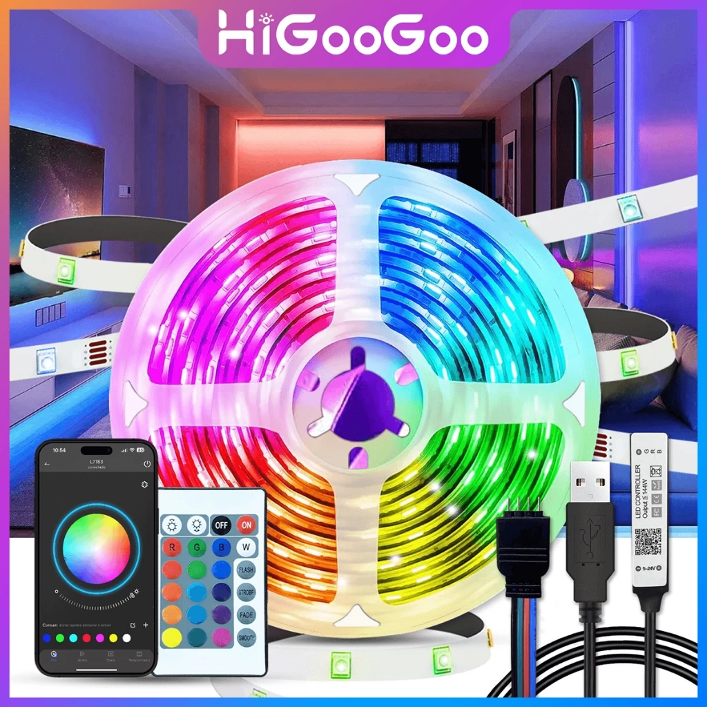 Fita LED RGB inteligente HiGooGoo com app e controle