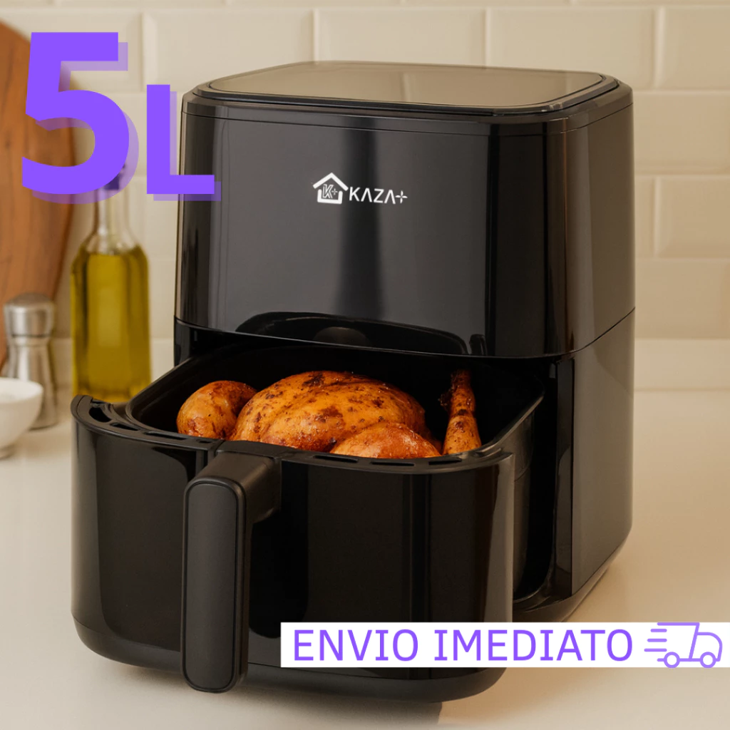 Fritadeira Elétrica Air Fryer Digital 5L Kaza+ Com Painel Touch 1400W 220V Sem Óleo Rápida Prática
