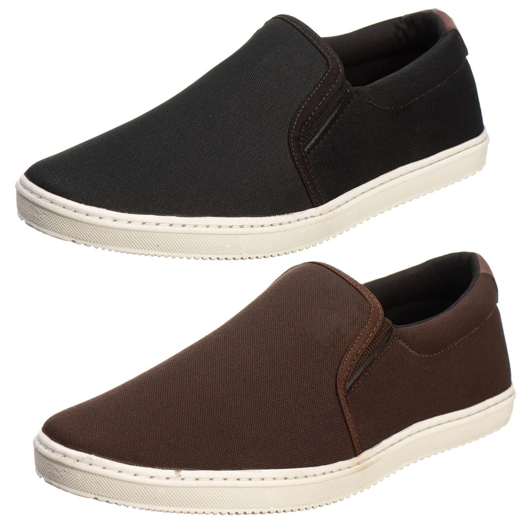 Kit 2 Pares de Sapatênis Slip-On Calce Fácil Moda Masculina