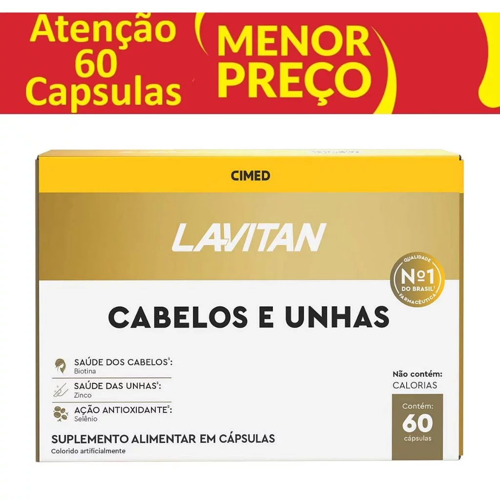 Suplemento Original Lavitan Cabelos e Unhas 60 Caps