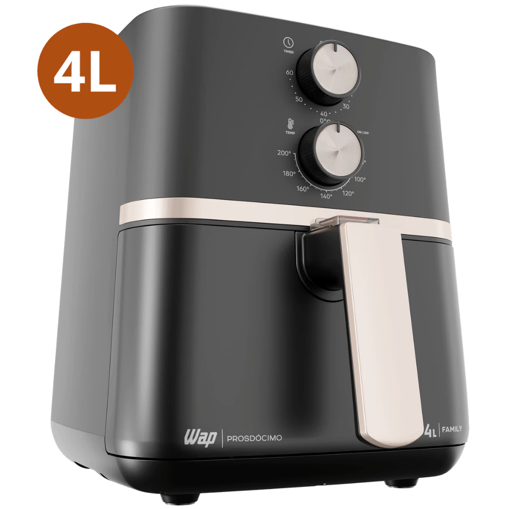 Fritadeira Air Fryer WAP FAMILY 4 L Temperatura Ajustável Duplo Revestimento Antiaderente 1500W WAP