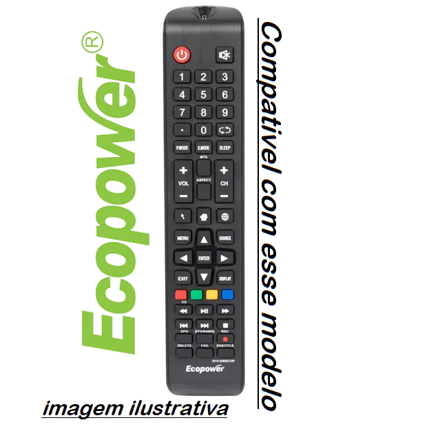 Controle compativel com Smart tv Ecopower ep-tv032, ep-tv040, ep-tv043, ep-tv050, ep-tv060, ep-tv065