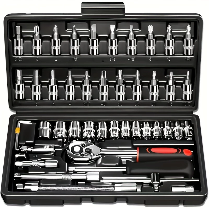 Jogo Soquete Encaixe 3/8" 1/4" com Catraca Reversivel EDA 8ZI 40 peças