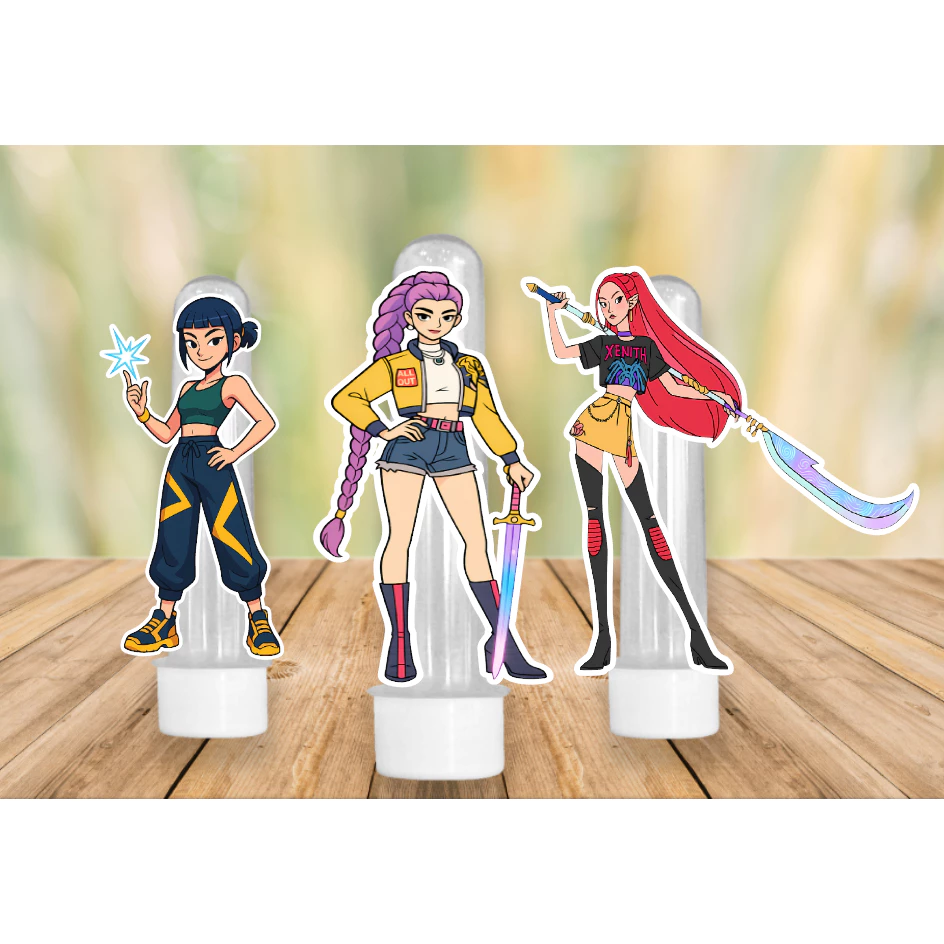 Apliques GUERREIRAS KPOP huntrix 5x5cm– Lembrancinha e Decoração Festa - SORTIDOS