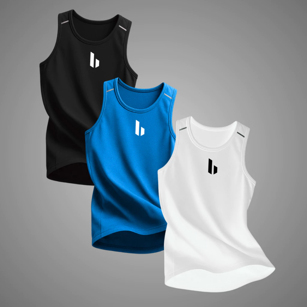 KIT 3 Regatas DryFit Masculinas Sem Manga Dryfitness, leve, esportiva, academia
