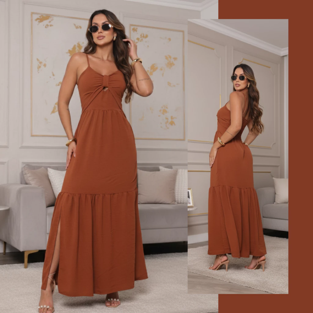 Vestido De Festa Longo Feminino Super