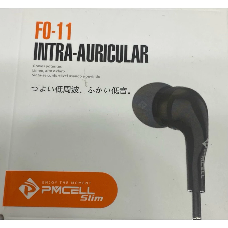 fone de ouvido, fone PMCELL, FO11, fone intra auricular, fone com graves, fone slim, headset cabo, fone barato bom