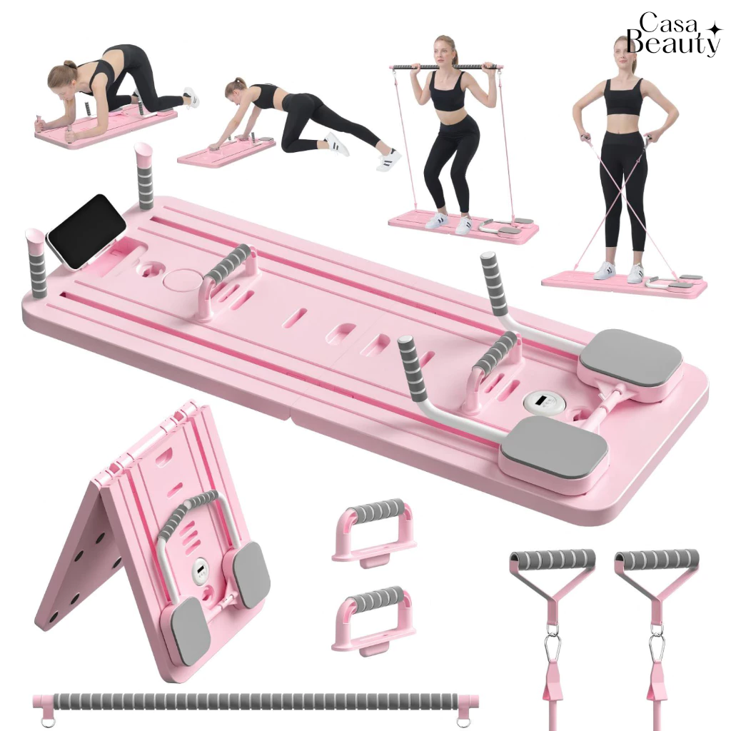 Prancha Multifuncional 9 em 1 para Pilates e Abdominal, Treino Completo, Dobrável e Portátil CASA BEAUTY