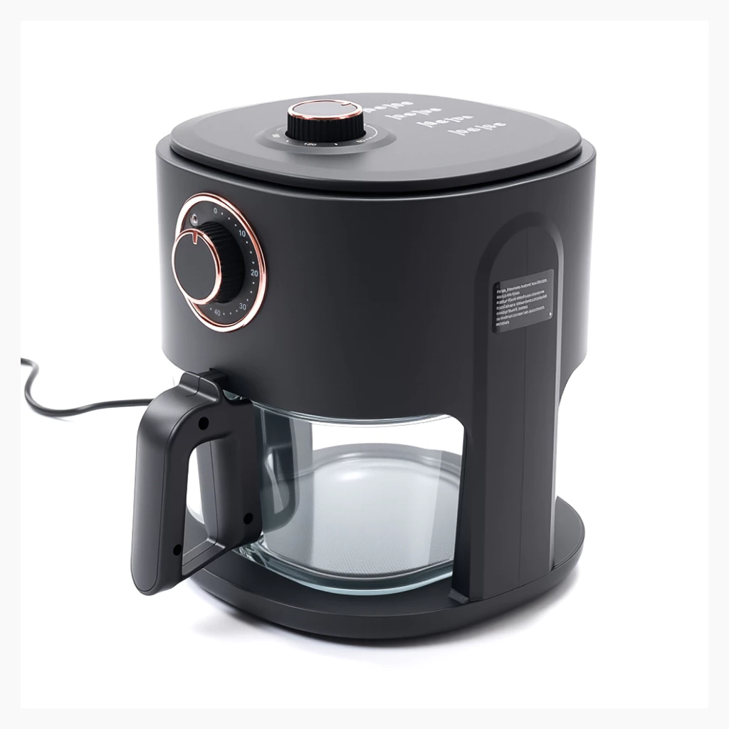 OKICASA Fritadeira de ar de vidro espesso transparente panorâmico de 360° Air fryer inteligente 127V FRI6261