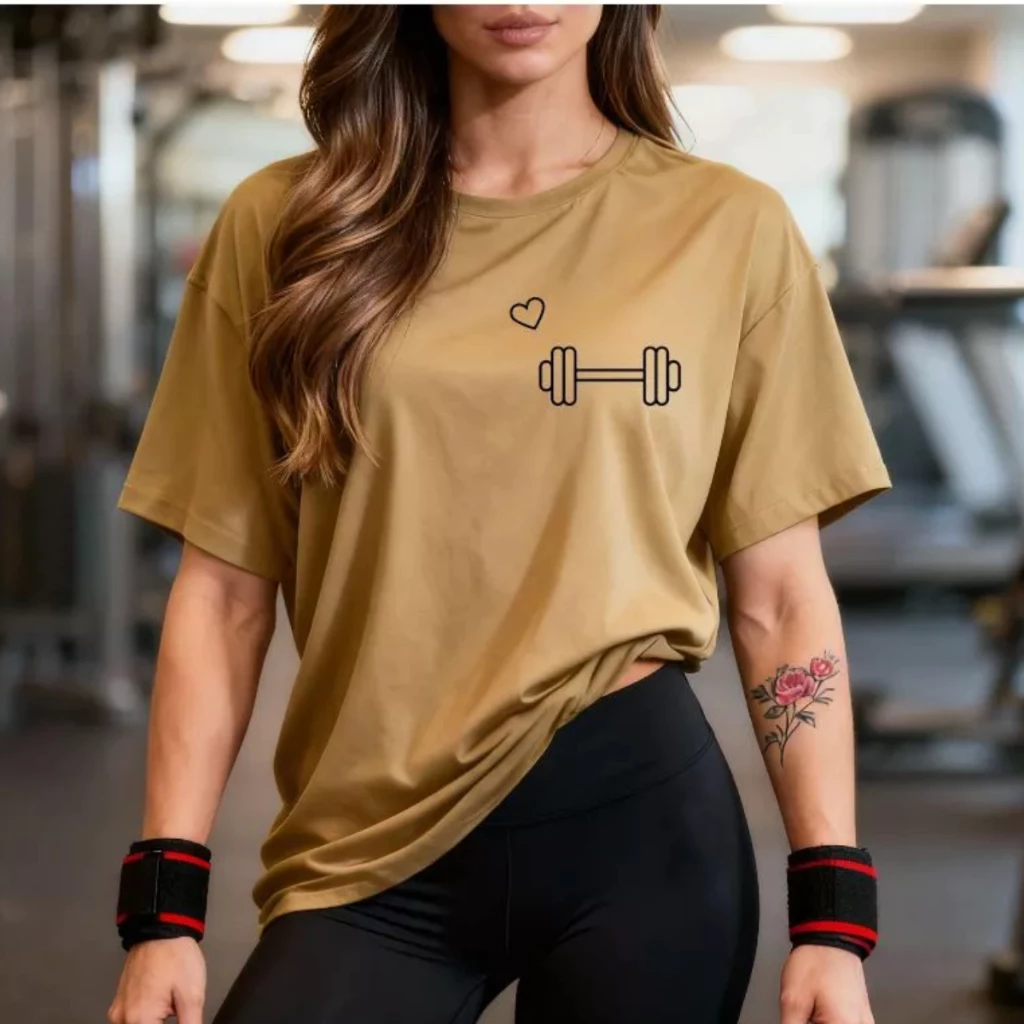 Camisetão T-shirt Oversized 100% Algodão Feminina Gym Treino Academia Fitness Musculação halter