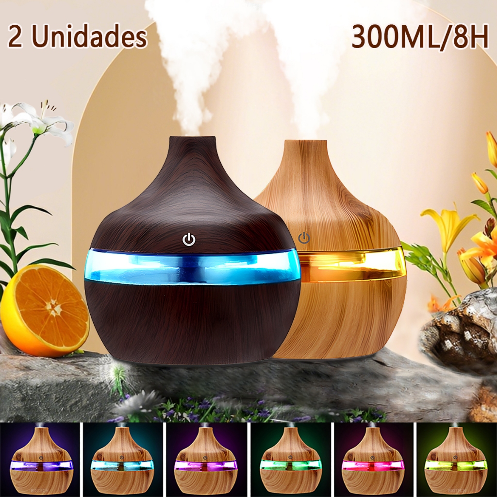 Umidificador De Ar E Aromatizador Grande 8H Purificador De Ar Para Quarto Ultrassônico Difusor LED