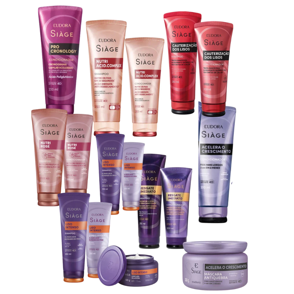 Eudora Siàge – Shampoo Condicionador Máscara Escolh