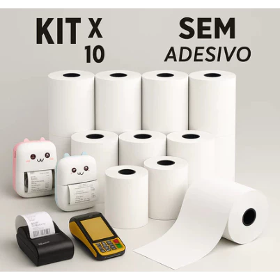 Kit com 10 rolos de bobina térmica 57x30 Kit com 10 rolos de bobina térmica 57x30
