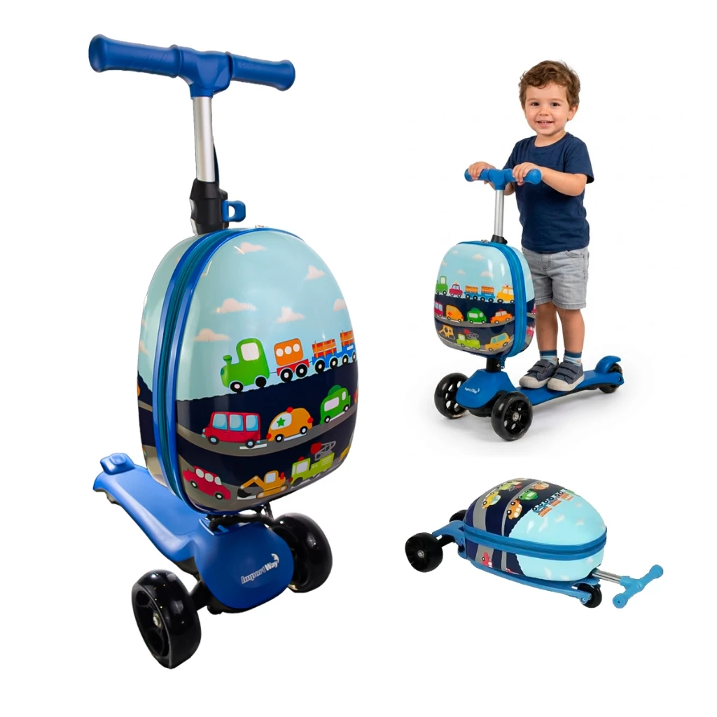 Patinete Elétrico Com Mala Infantil Mochila 10 Litros Dobrável Portátil