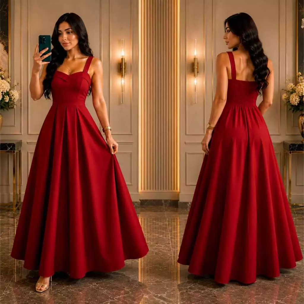 Vestido longo Feminino Festa Elegante Tecido Duna Linho Bojo Forrado Casamento Formatura Tendência 2026