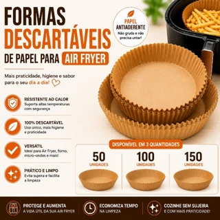 Forma De Papel Air Fryer Descartável Antiaderente Forro · Não Suja · 50 100 150 Unidades