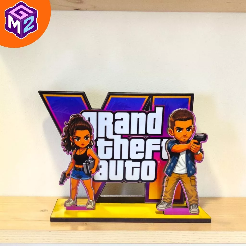 Totem de mesa GTA 6 Jason e Lucia