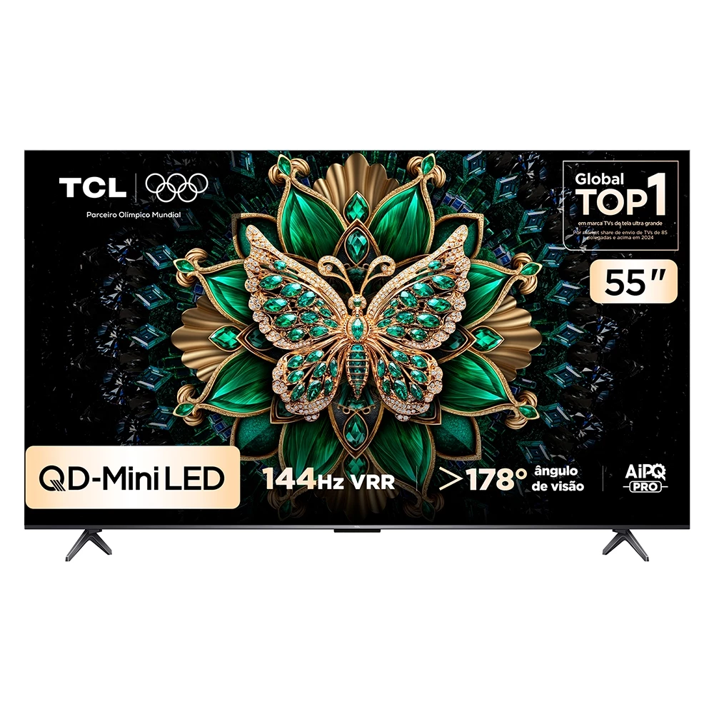 Smart TV TCL 55 Polegadas QLED Mini LED 4K C6K WiFi Bluetooth Google TV 4 HDMI 1